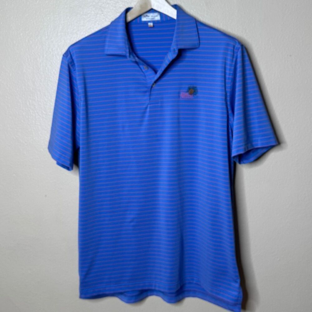 Peter Millar Shirt Mens Large Striped Summer Comfort Polo Short Sleeve Golf